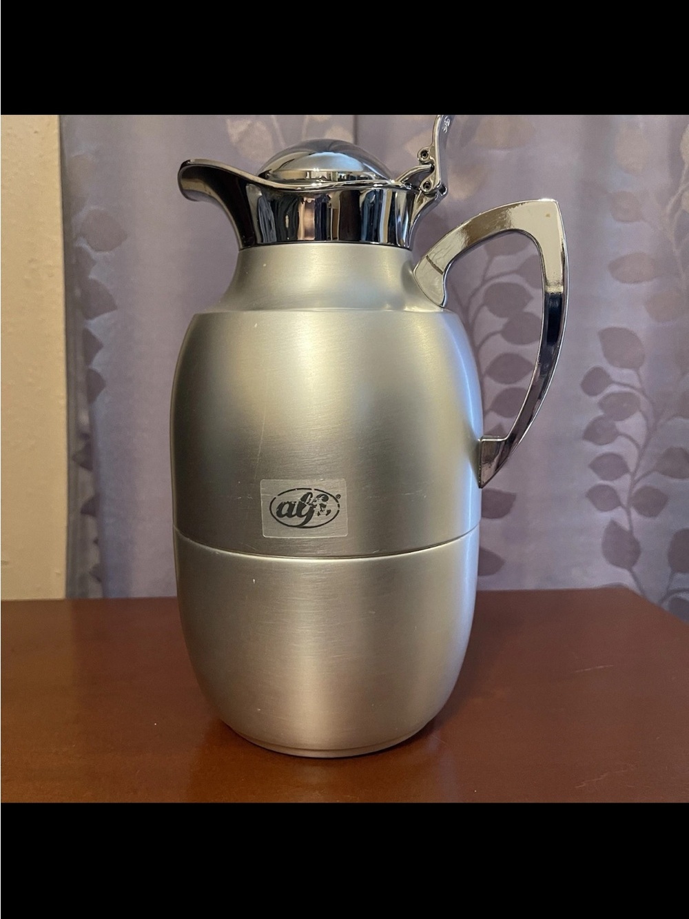 Retro Alfi Insulated Jug (1.0 L) Chrome Coffee Pot Thermos Pot Minister Pot Top